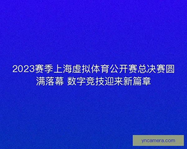 2023赛季上海虚拟体育公开赛总决赛圆满落幕 数字竞技迎来新篇章