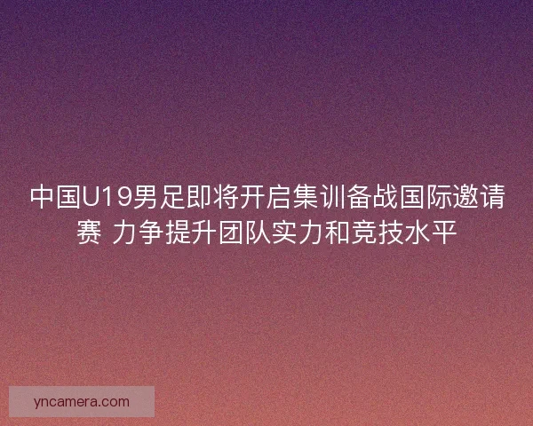 中国U19男足即将开启集训备战国际邀请赛 力争提升团队实力和竞技水平